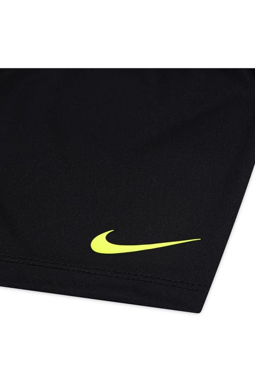 Nike Kids' Dropset T-shirt & Shorts Set In Black/dusty Cactus