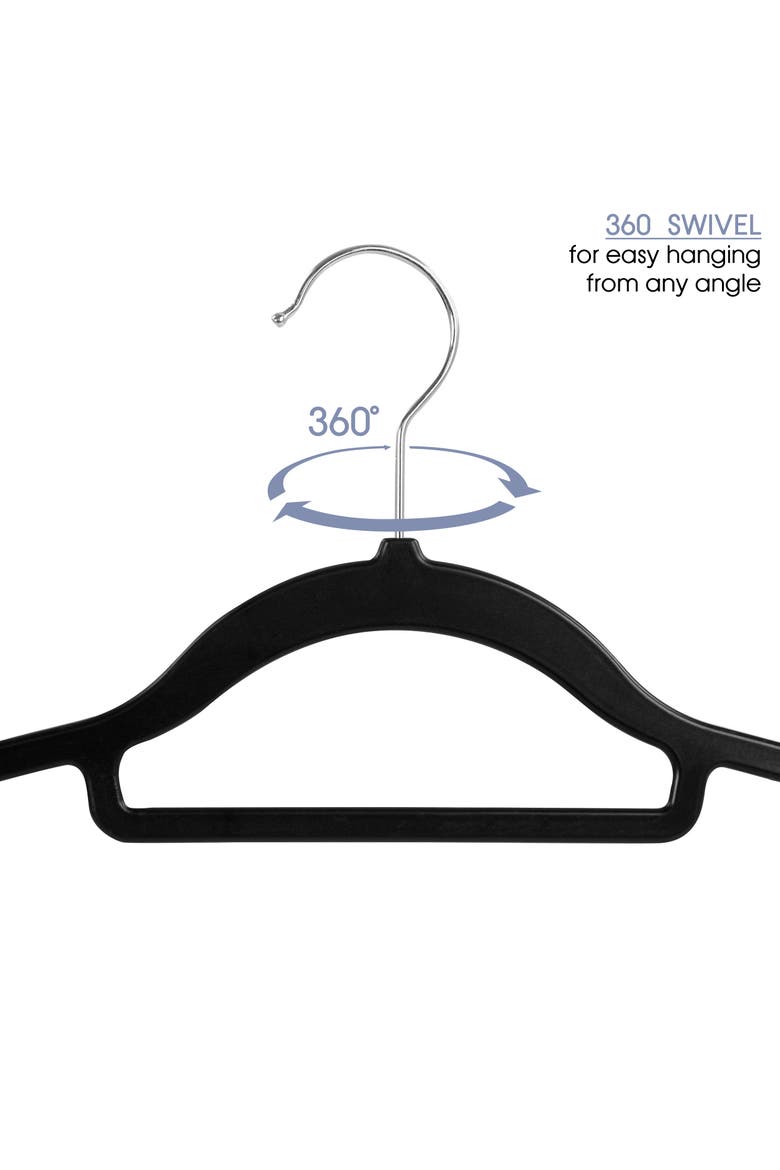 50 Piece Plastic Non Slip Hanger, Alternate, color, Black