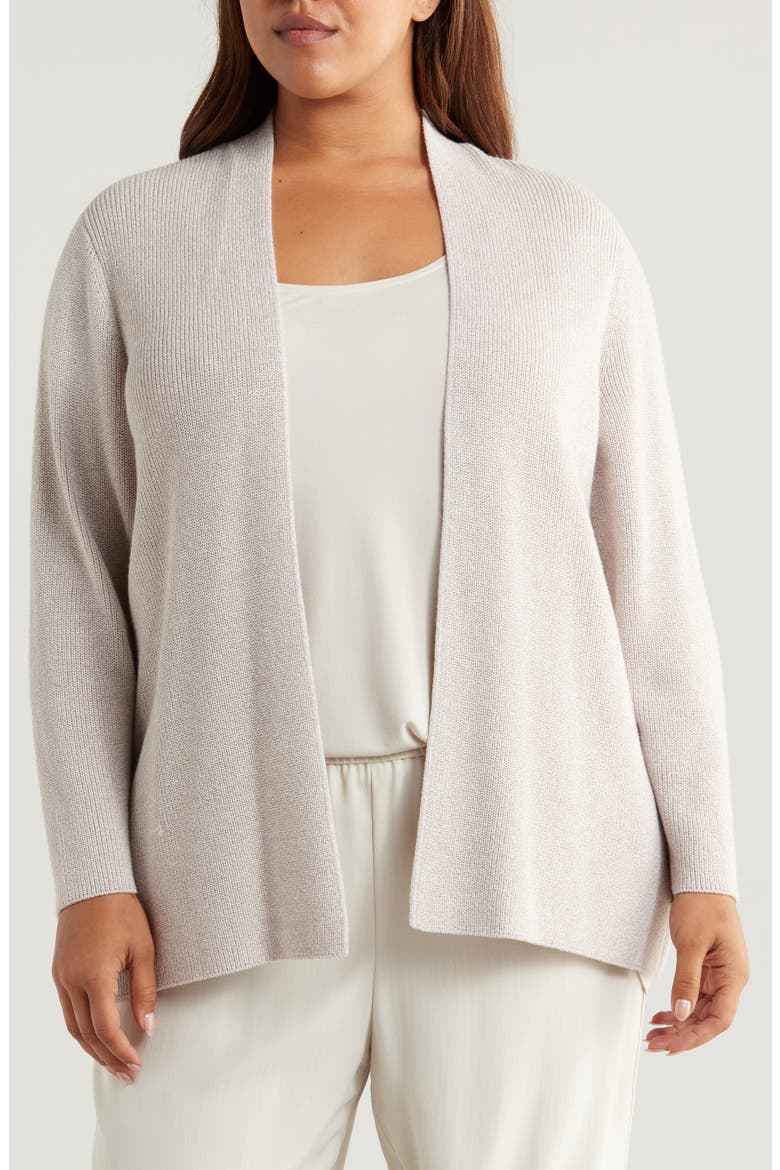 Organic Cotton Open Front Cardigan, Main, color, DOVE