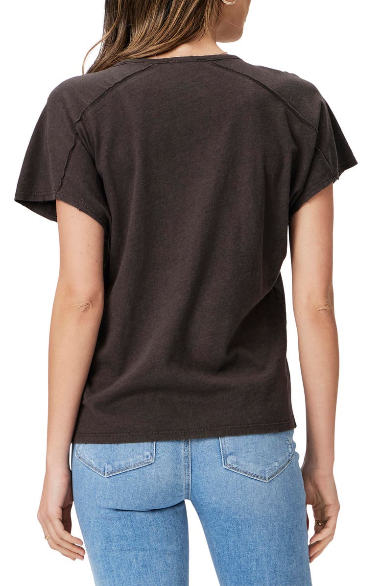 PAIGE Yelena Cotton & Linen V-Neck T-Shirt, Alternate, color,
