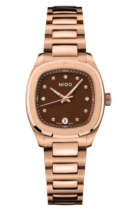 Multifort TV Diamond Bracelet Watch, 27.6mm x 28mm