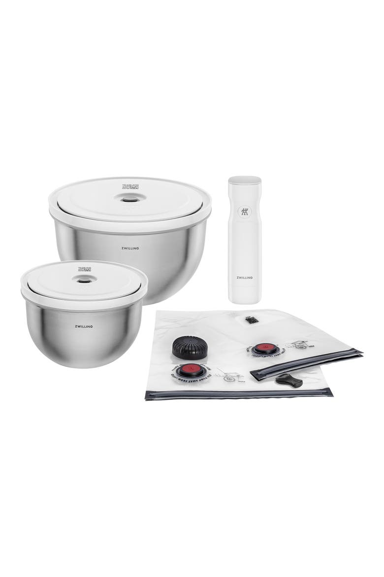7-Piece Stainless Steel Fresh & Save Set, Main, color, SILVER