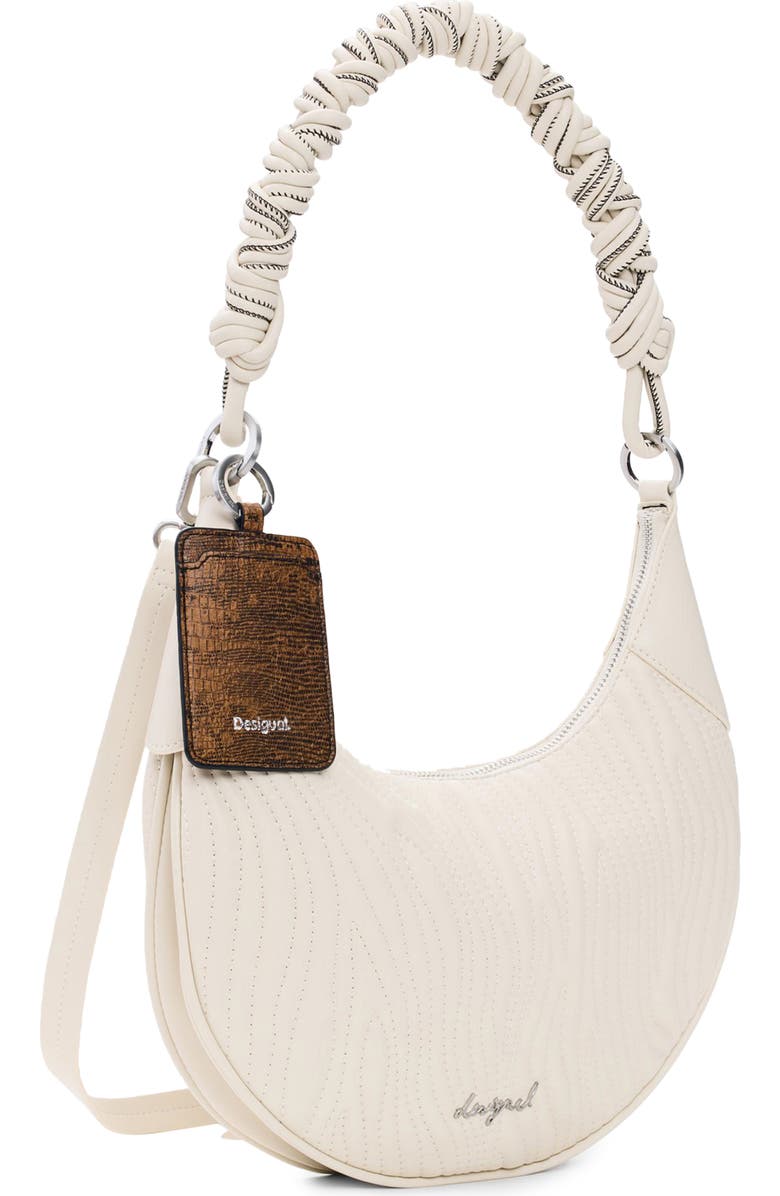 Desigual Wavy Stitch Faux Leather Shoulder Bag, Alternate, color,