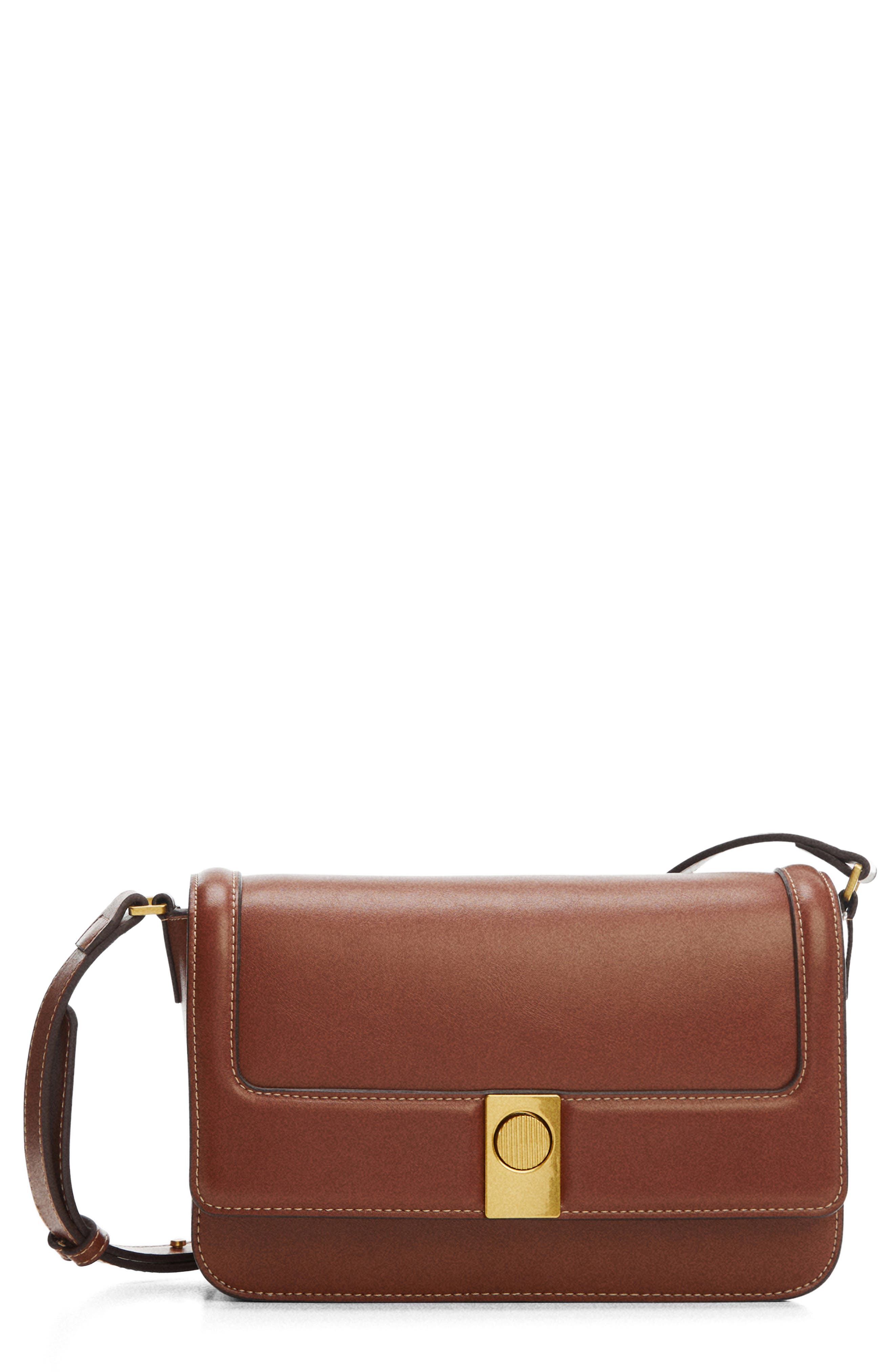 MANGO Faux Leather Crossbody Bag, Main, color, 