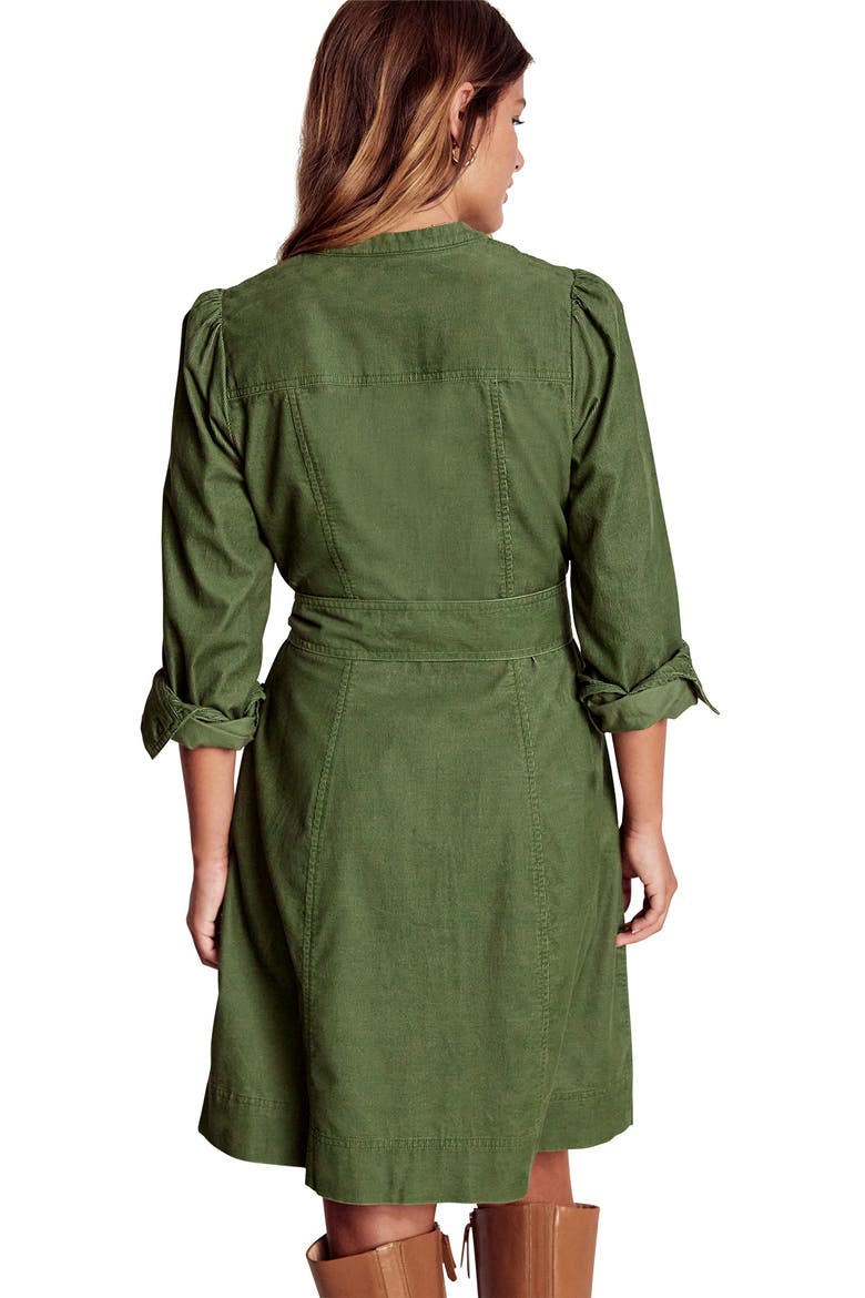 Long Sleeve Cotton Corduroy Shirtdress, Alternate, color, FERN