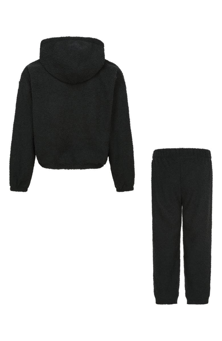 Nike Kids' Swoosh Spirit Teddy Fleece Hoodie & Joggers Set, Alternate, color, Black