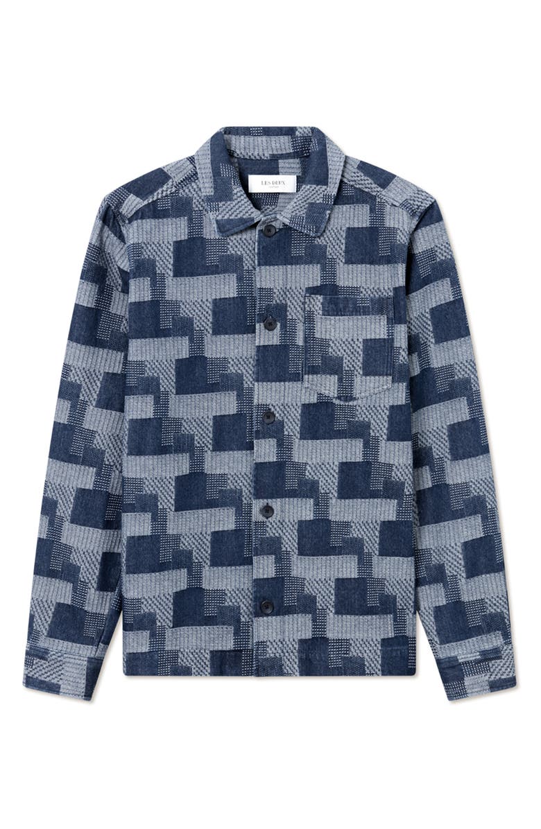 Les Deux Patchwork Jacquard Cotton Overshirt, Alternate, color,