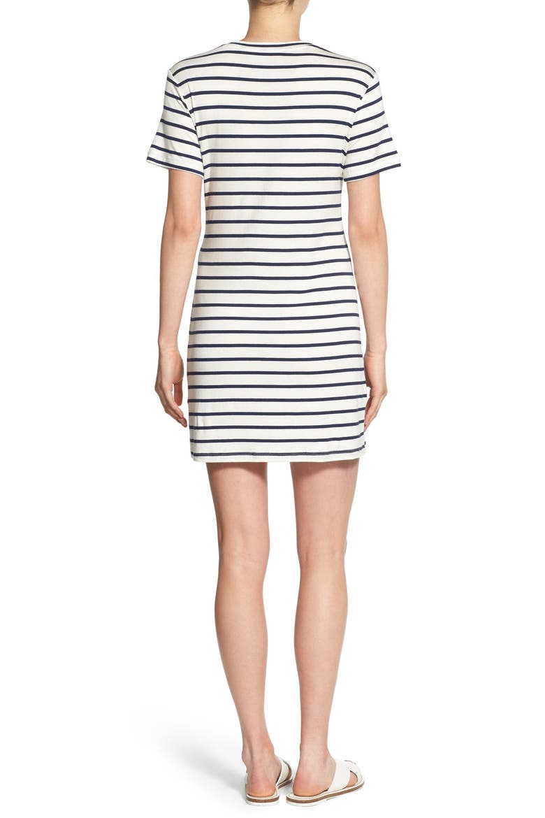 'Brigette' Stripe T-Shirt Dress, Alternate, color, MARINE STRIPE
