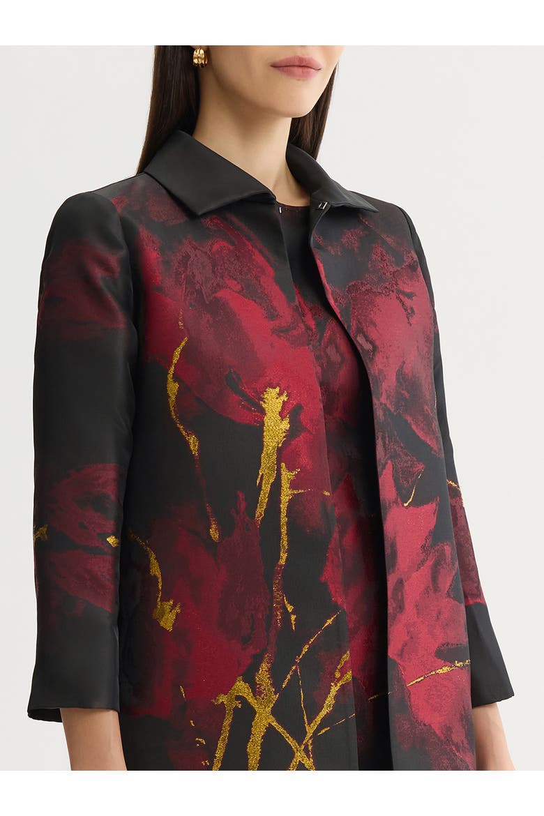 Heritage Lurex Woven Jacquard Topper, Alternate, color, Scarlet Red/Black/Gold Lurex