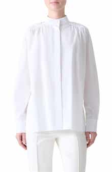 Akris Mandarin Collar Button-Up Shirt