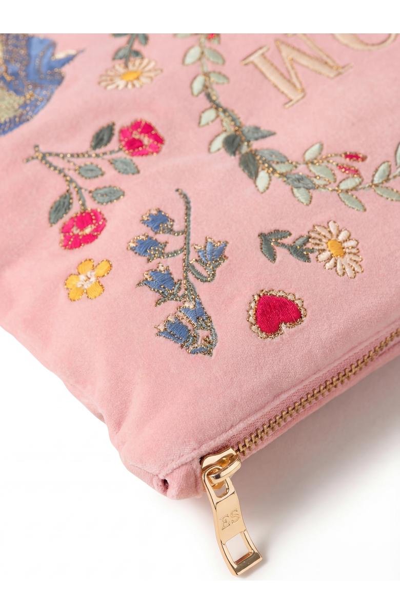 Elizabeth Scarlett Earth Goddess Mom Velvet Everday Pouch, Alternate, color, Rose