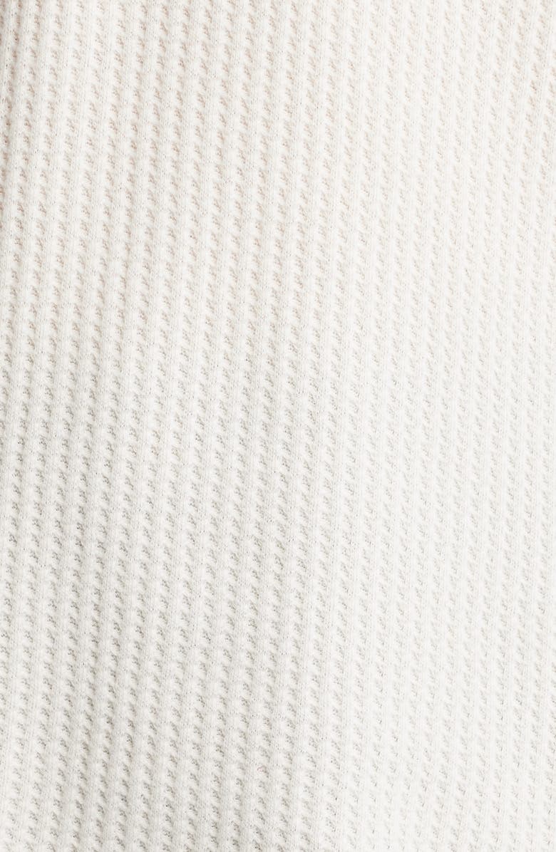 Faherty Apres Colorblock Long Sleeve Waffle Knit Top, Alternate, color, Egret Varsity