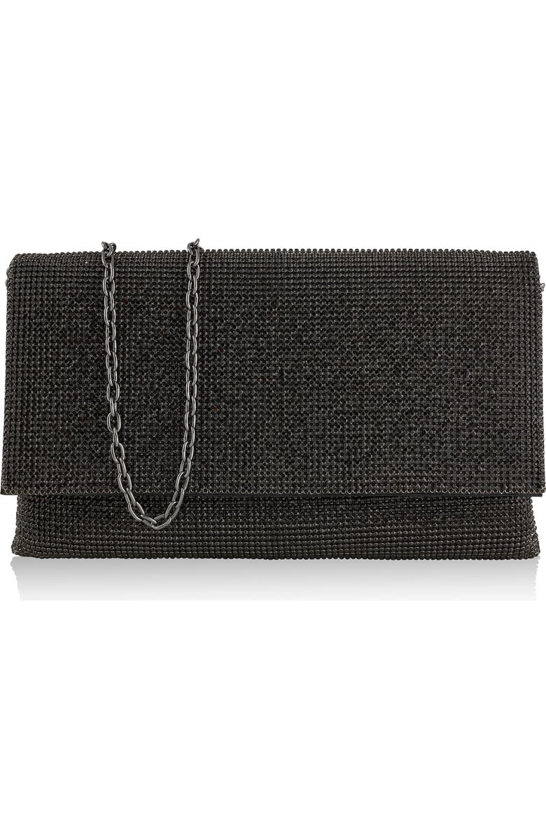 Whiting & Davis Gemma Crystal Clutch, Main, color, Black
