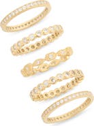 NORDSTROM RACK Pack of 5 CZ Embellished Stackable Rings