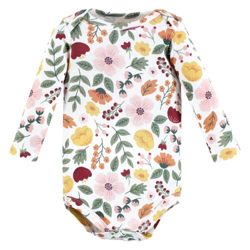Hudson Baby Essential All-cotton Long-sleeve Bodysuit Triple Pack In Multi