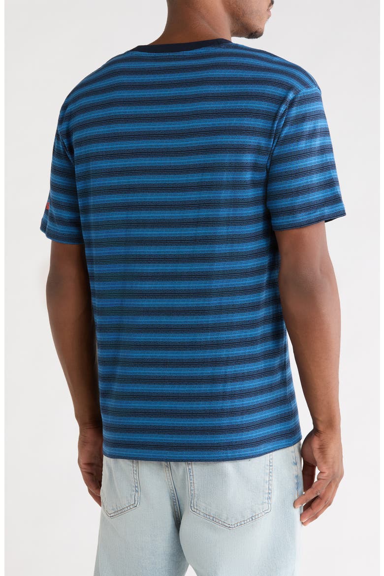 Relaxed Fit Stripe Jacquard T-Shirt, Alternate, color, NAVY