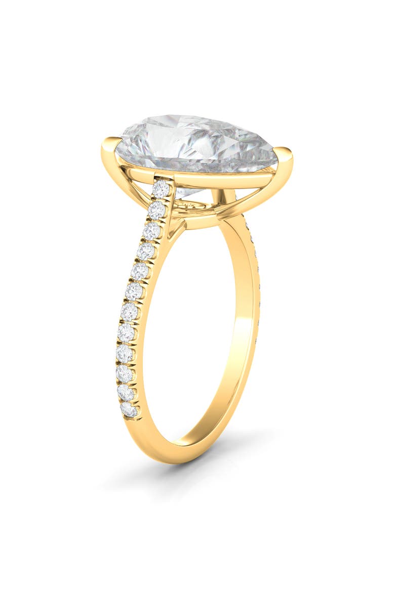 Pear Cut Pavé Lab Grown Diamond Ring, Alternate, color, 3.00 CTW 18K YELLOW GOLD