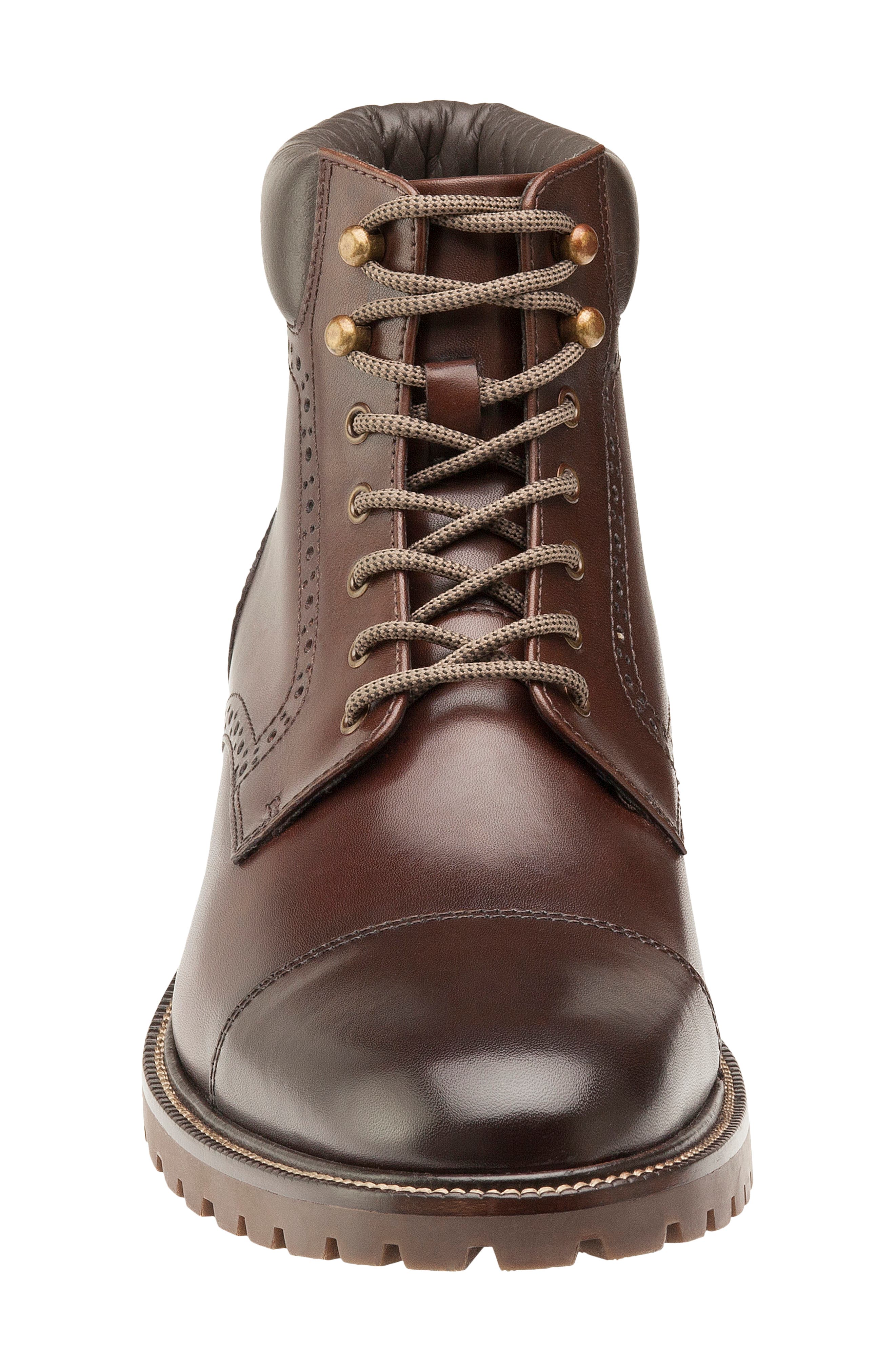 Hobson Cap Toe Boot, Alternate, color, MAHOGANY