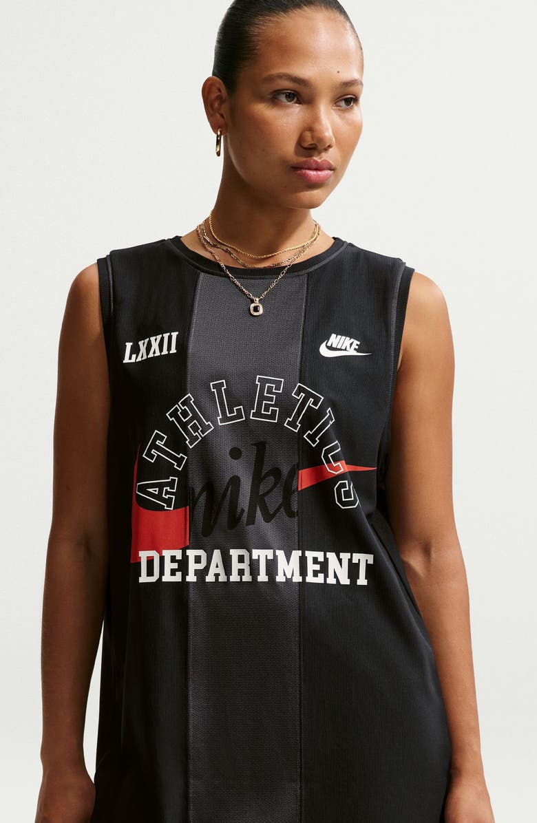 Nike Mesh Stretch Cotton Basketball Jersey, Alternate, color, Black/ Anthracite/ Black/ Sail
