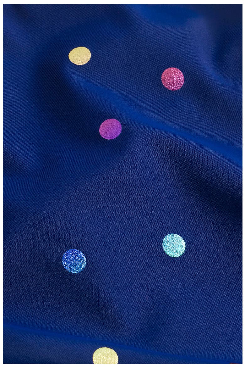 Kids' Cross Back One-Piece Swimsuit, Alternate, color, RAINBOW FOIL CONFETTI SPOT