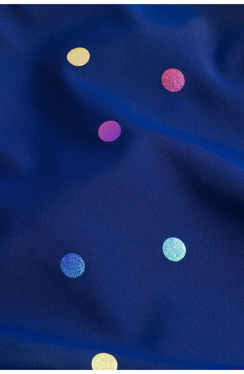 Mini Boden Kids' Cross Back One-Piece Swimsuit, Alternate, color, Rainbow Foil Confetti Spot