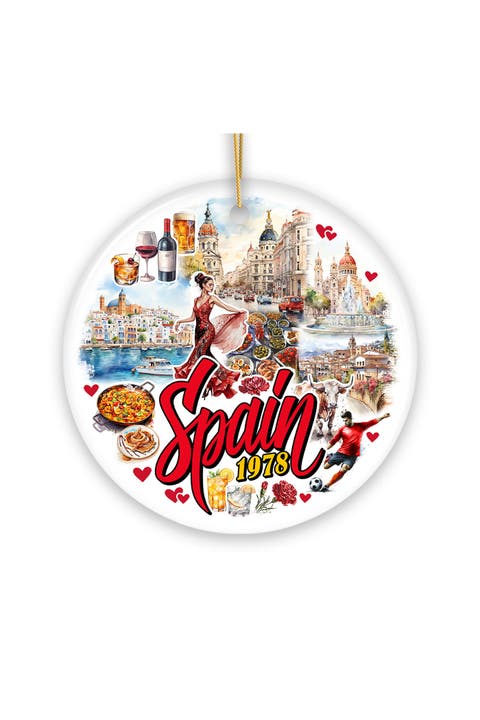 Spain 1978 Watercolor Landmarks Ornament - Version 2