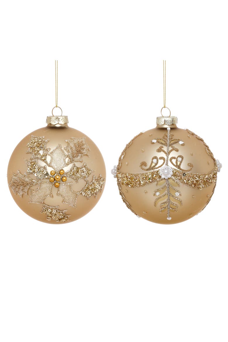 Elegant Pearl Ornament, Set of 6, Main, color, Champagne Gold