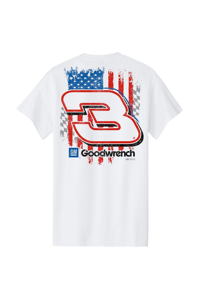 Men's Richard Childress Racing Team Collection White #3 GM Goodwrench Patriotic Car Throwback T-Shirt, Alternate, color, White