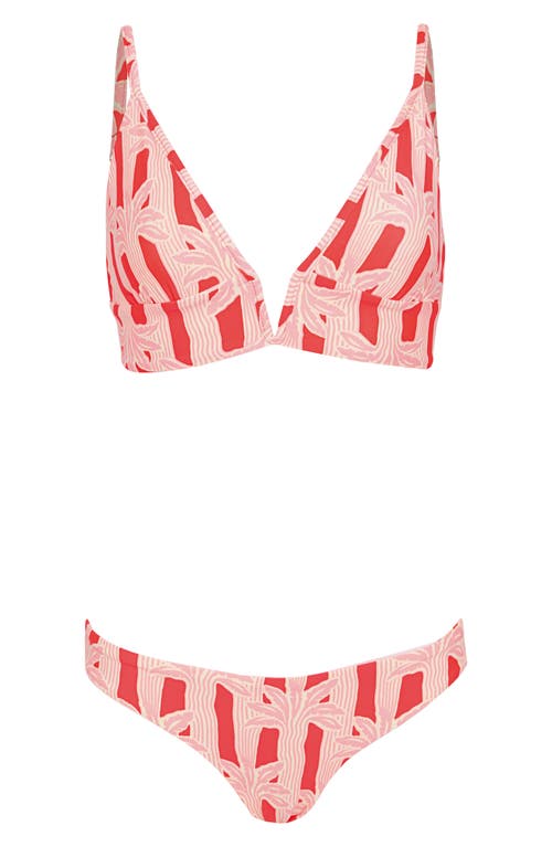 Maaji Palm Plantation Flirt Reversible Bikini Bottoms In Red