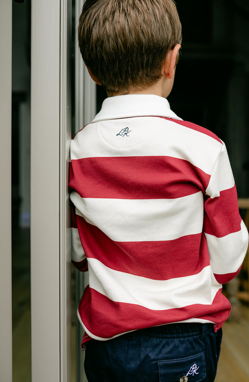 Little Paper Kids Reid Long Sleeve Polo In Multi