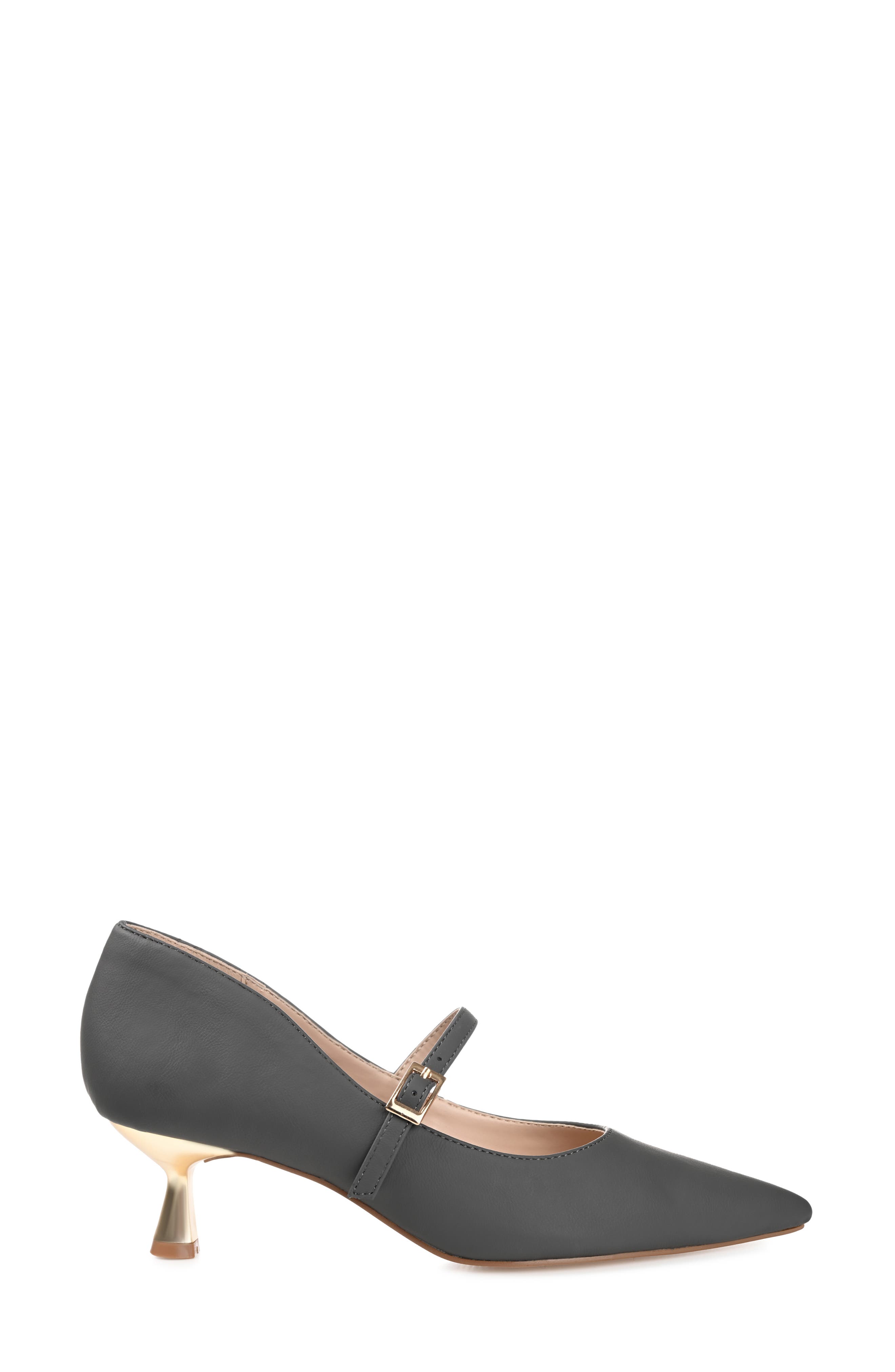 Journee Collection Manza Pointed Toe Pump - Wide Width, Alternate, color, Charcoal