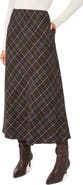 Halogen® Brushed Plaid A-Line Skirt