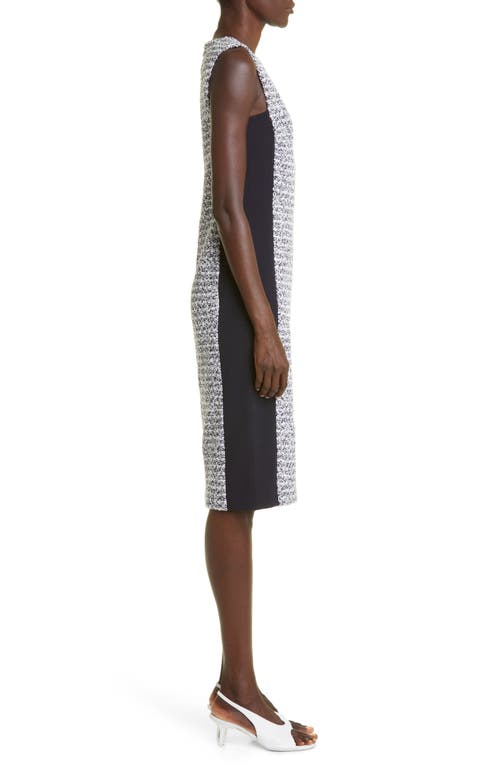 St John St. John Collection Mixed Media Sleeveless Sheath Dress In Multi