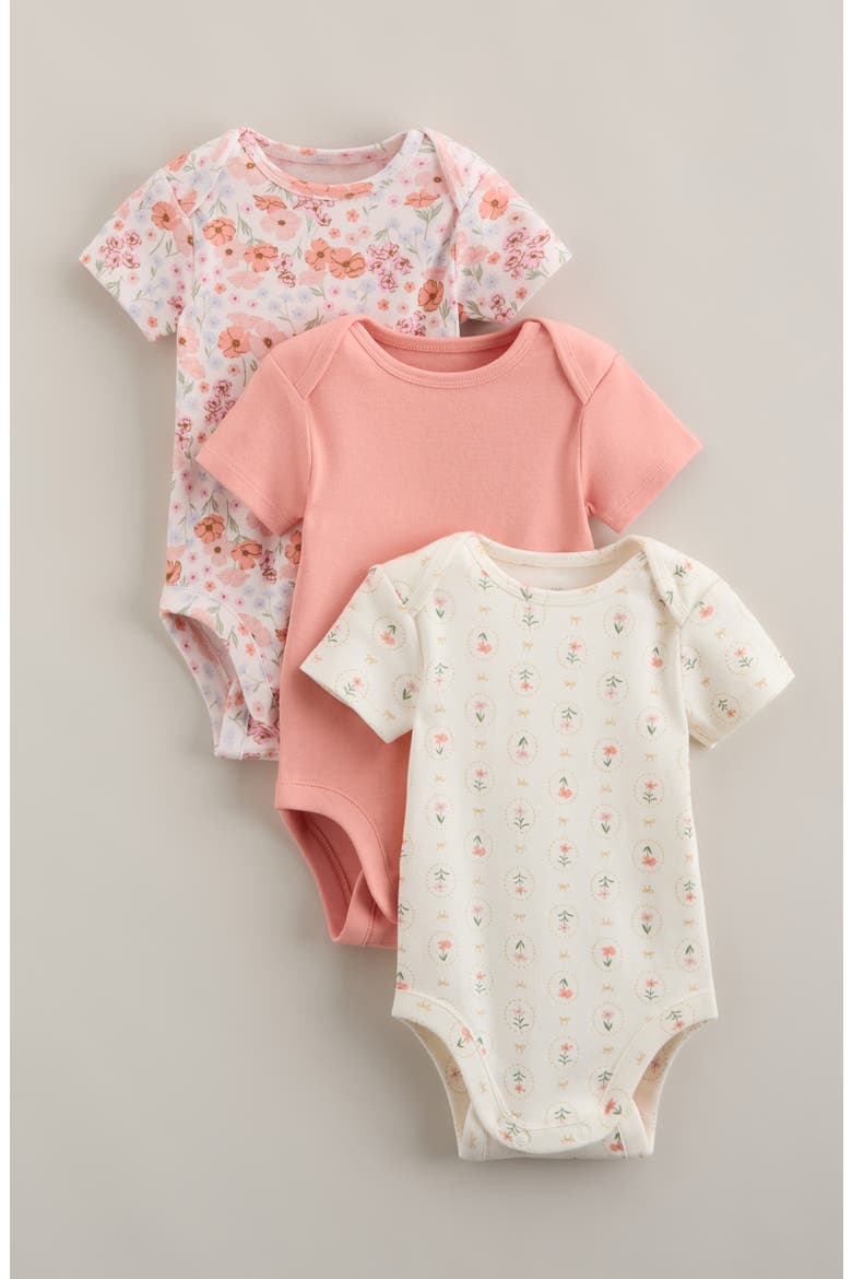 Grow With Me 3-Pack Assorted Bodysuits, Main, color, PINK POPPY PACK