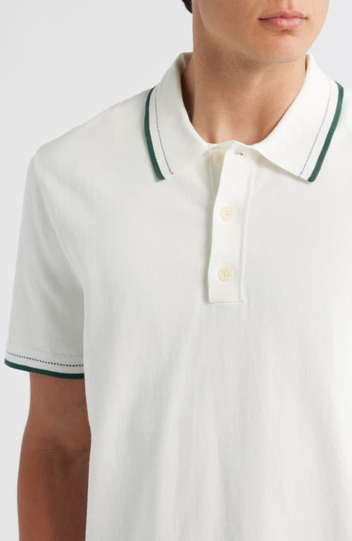 Wax London Turin Tipped Cotton Polo In White