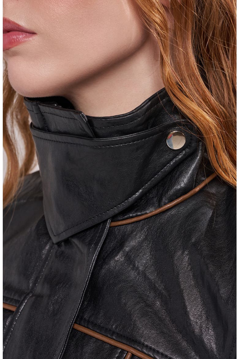 Ally Faux Leather Peplum Moto Jacket, Alternate, color, BLACK