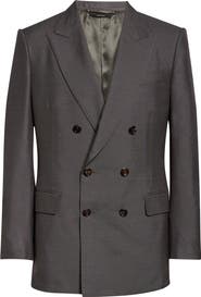 TOM FORD Dyllan Double Breasted Silk Canvas Sport Coat