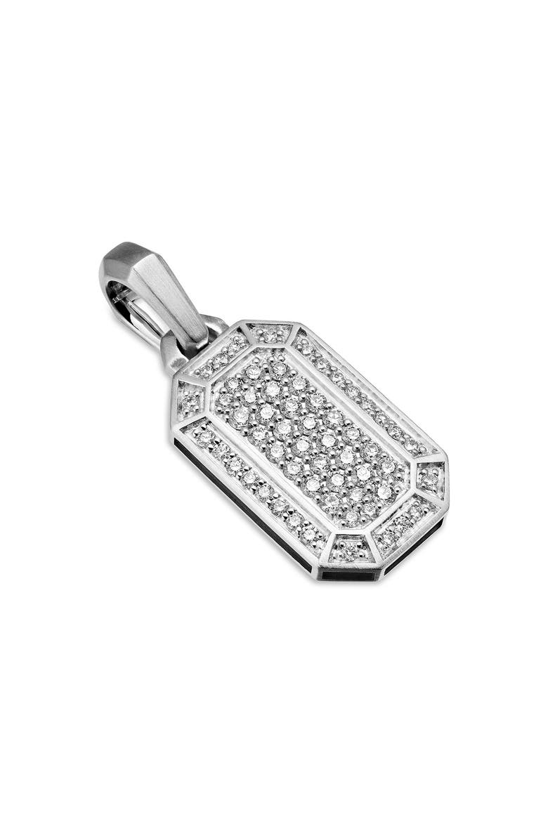 Streamline® Pavé Amulet with Diamonds, Alternate, color, STERLING SILVER