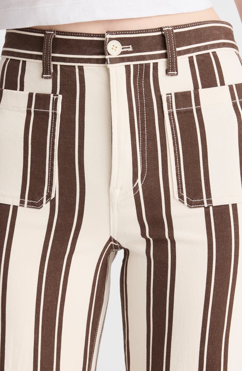 Madewell The Emmy Stripe Wide Leg Pants, Alternate, color, Dark Brown Stripe