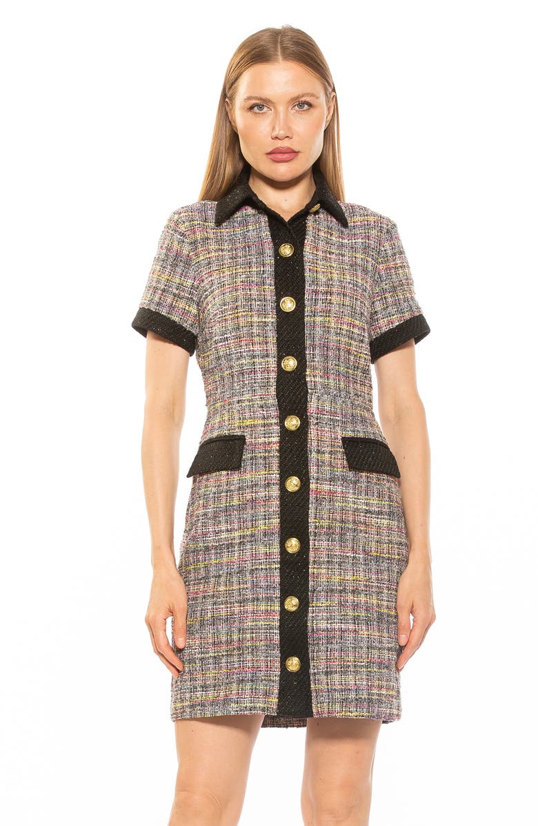 Alexia Admor Jenni Tweed Shirtdress, Alternate, color, 