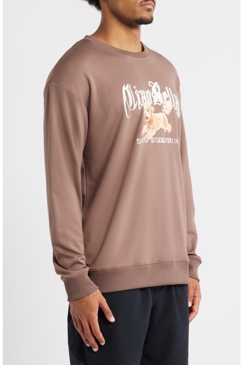Tempo Ciao Bella Comfort Crewneck Sweatshirt, Alternate, color, ESPRESSO