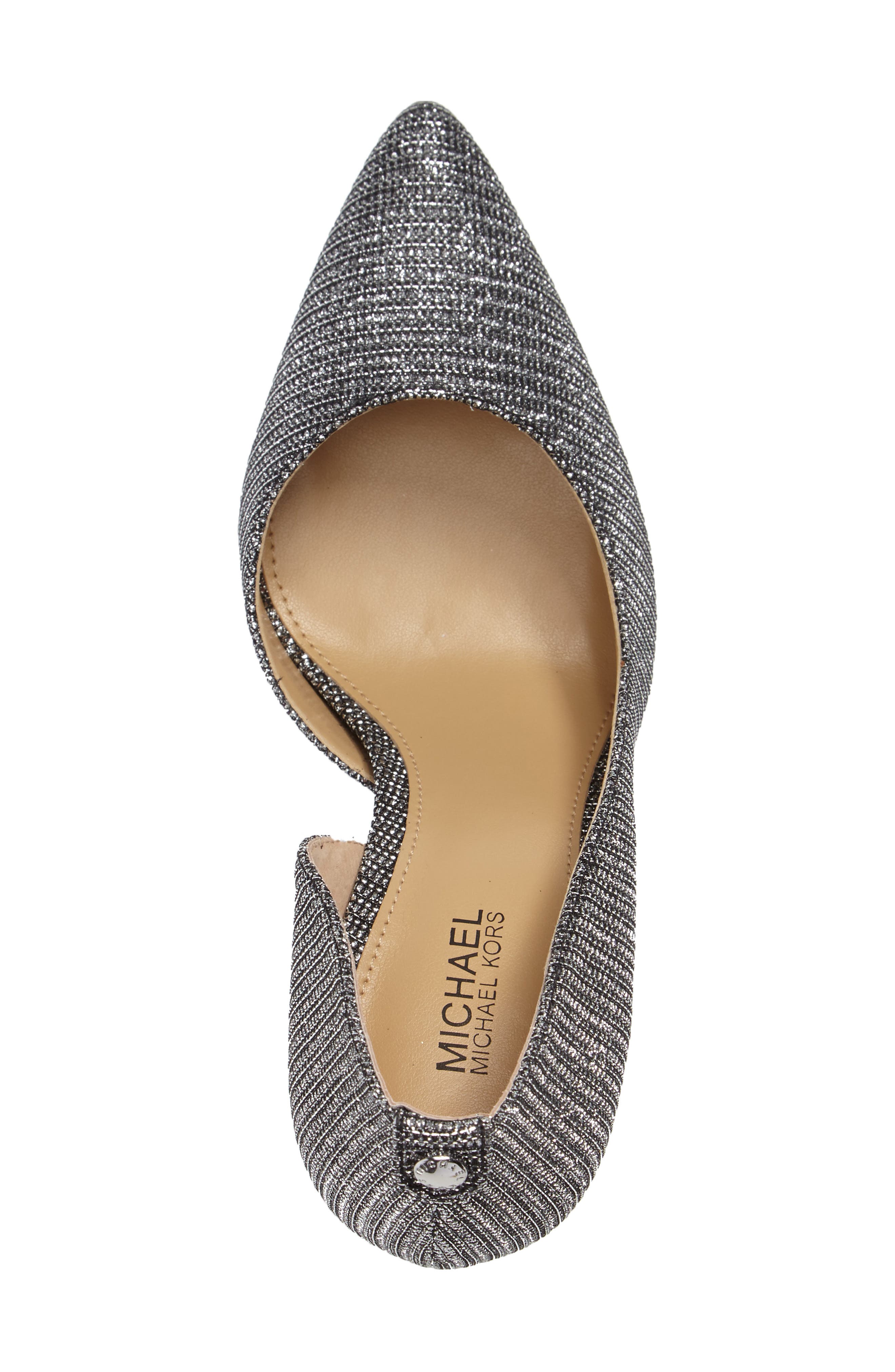 Nathalie Demi d'Orsay Pointy Toe Pump, Alternate, color, BLACK/ SILVER