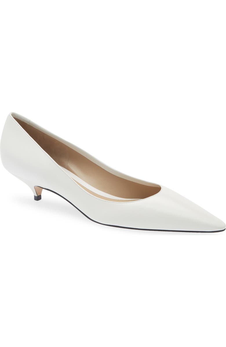 The Row Liiisa Two Pointed Toe Kitten Heel Pump, Main, color, Optic White