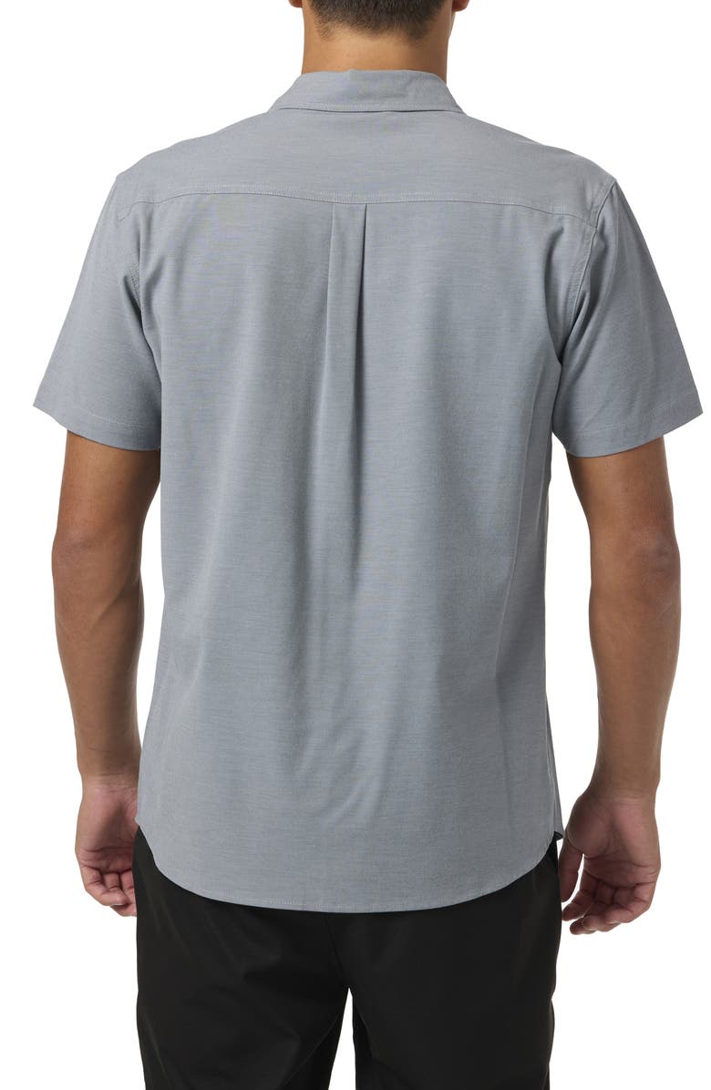 O'Neill Heathered Short Sleeve Button-Up Shirt, Alternate, color, 