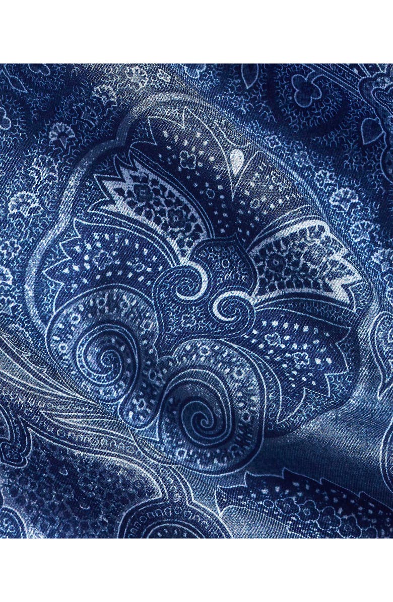 David Donahue Paisley Print Cotton Button-Up Shirt, Alternate, color, Navy