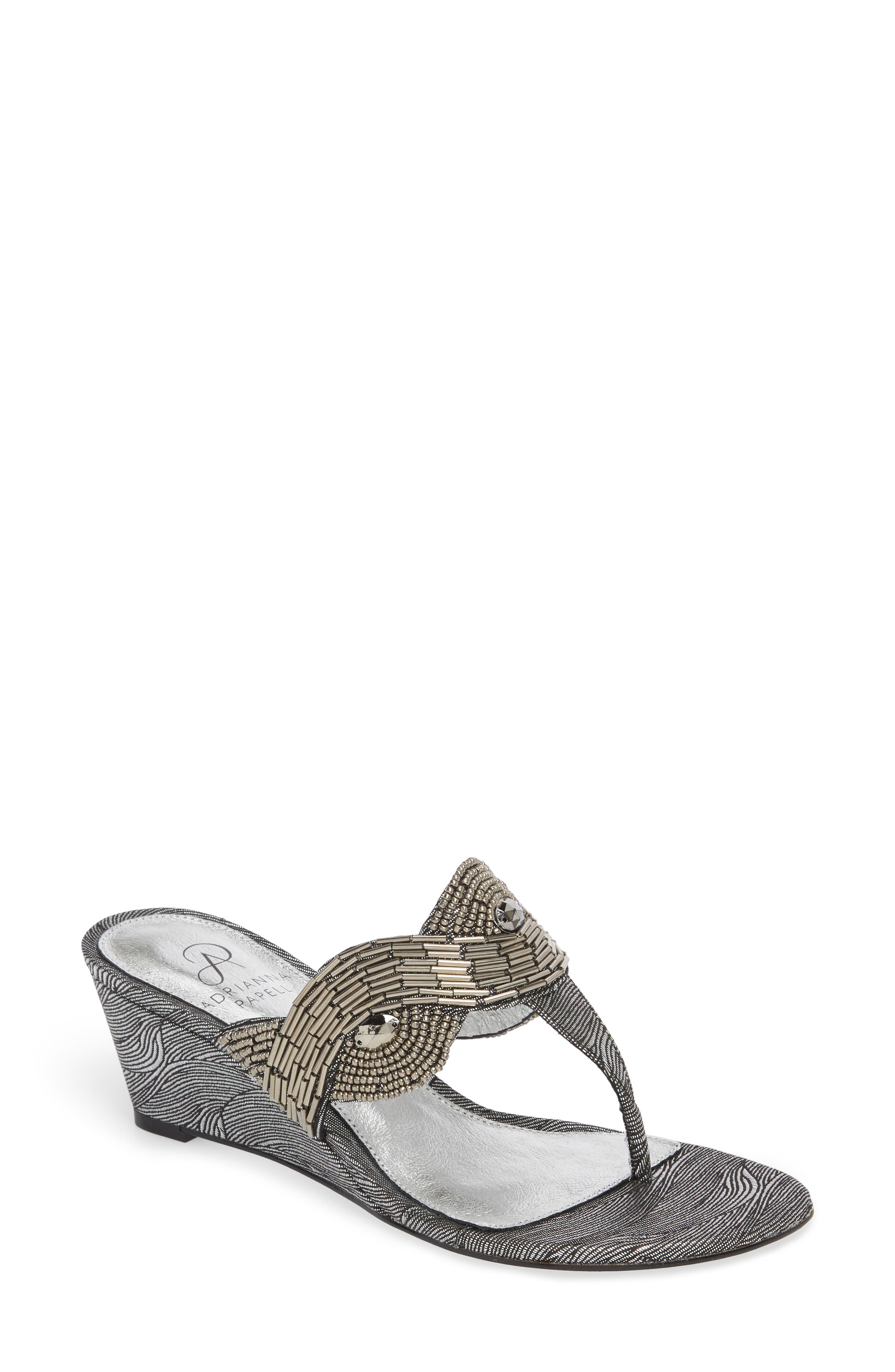 Adrianna Papell Coco Beaded Wedge Sandal, Main, color, 
