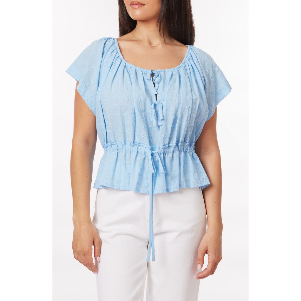 Scotch & Soda Broderie Tie Front Top in Blue Linen  product