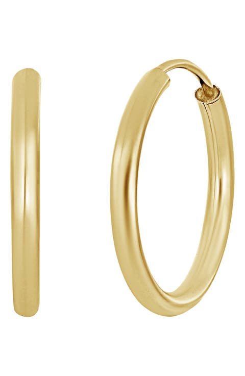 14K Gold Infinity Hoop Earrings