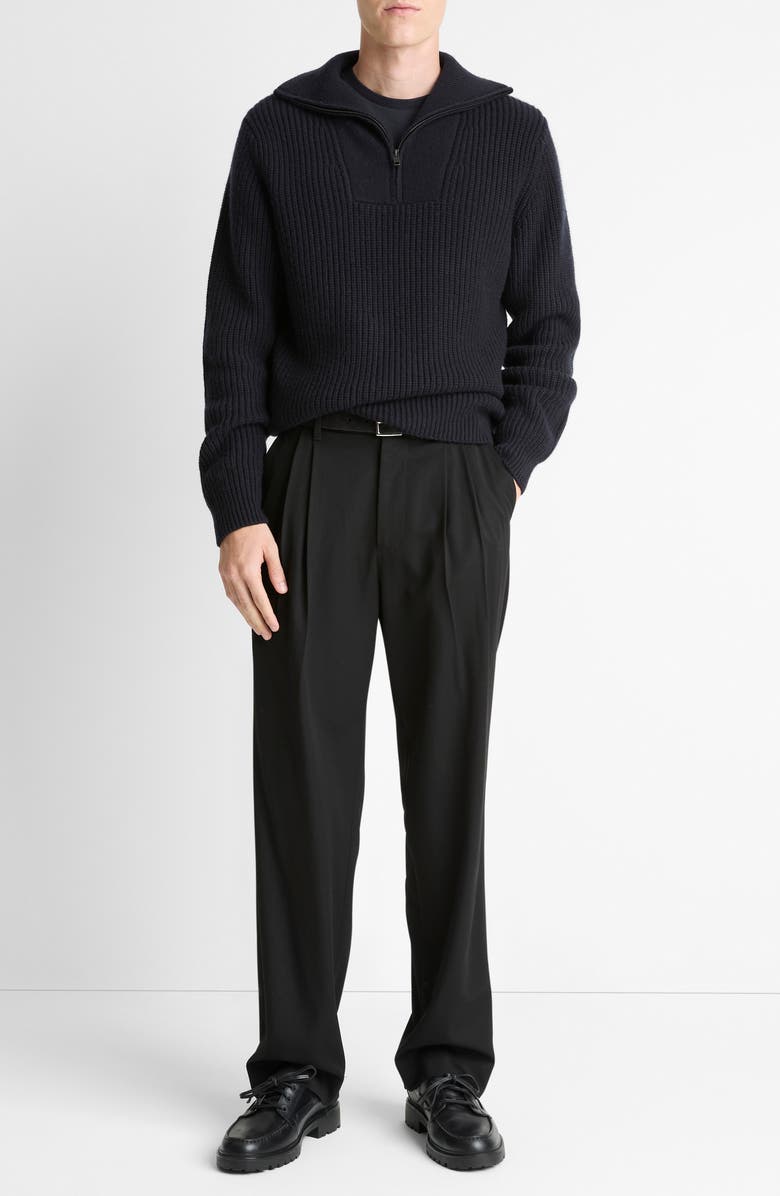 Vince Heirloom Wool & Cashmere Quarter Zip Sweater, Alternate, color, Coastal