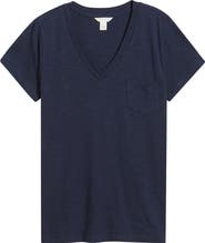 Caslon® Cotton & Modal V-Neck T-Shirt